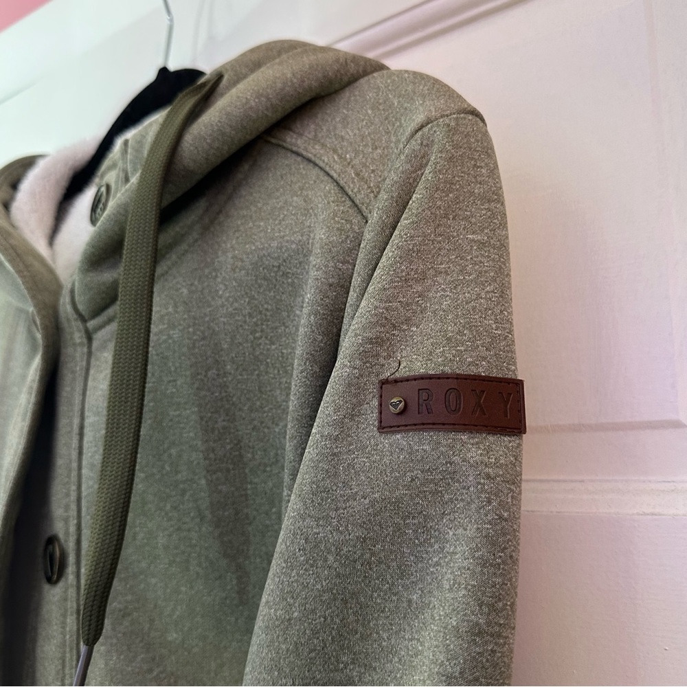 Roxy Light Olive Green Jacket With Drawstring Wai… - image 7
